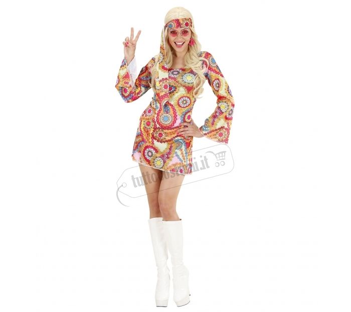 Vestito ragazza hippie anni 60